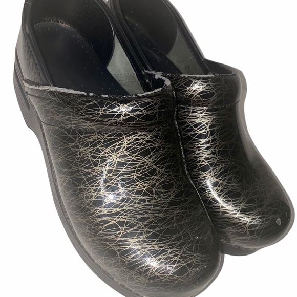 Dansko Professional Patent Leather Scribble Clogs - Picture 3 of 16